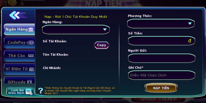 Cách nạp tiền 789Club: Các phương thức phổ biến